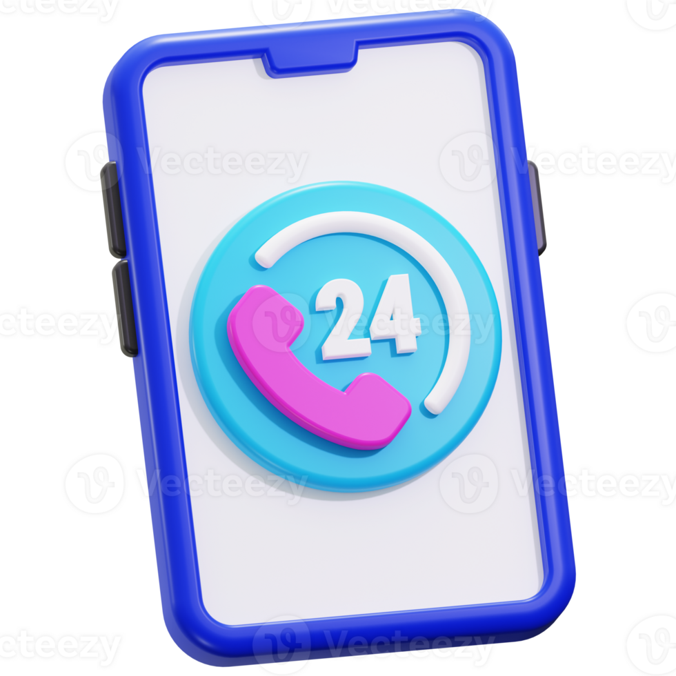 3d 24 Hours Customer Service Icon png