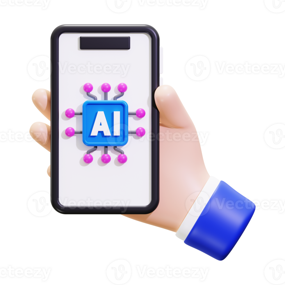 3d Smartphone Ai Icon png