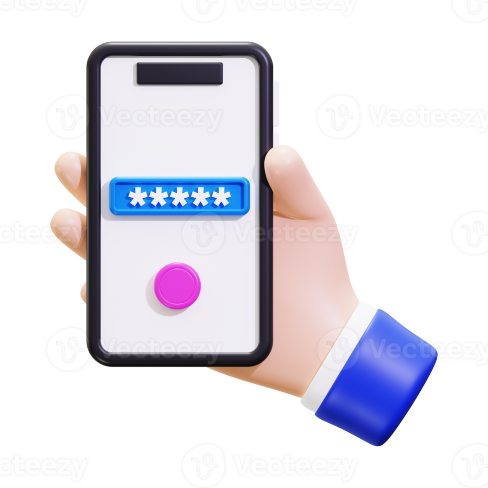Smartphone Password Protection 3D Icon png