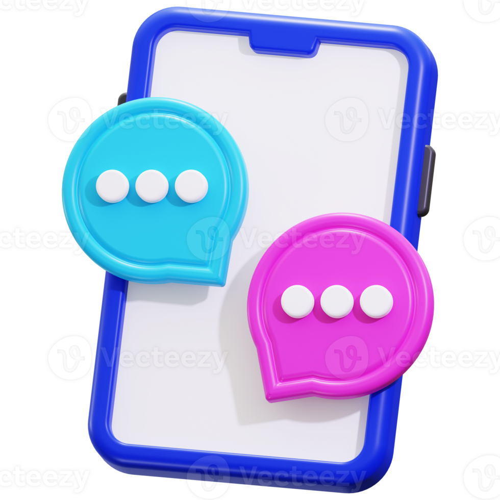 3d Smartphone Chatting Icon png