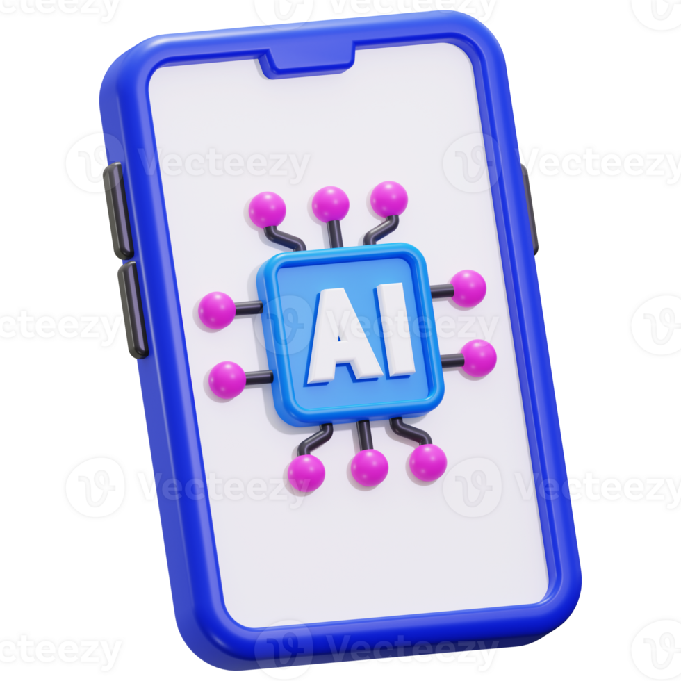 Smartphone Ai 3D Icon png