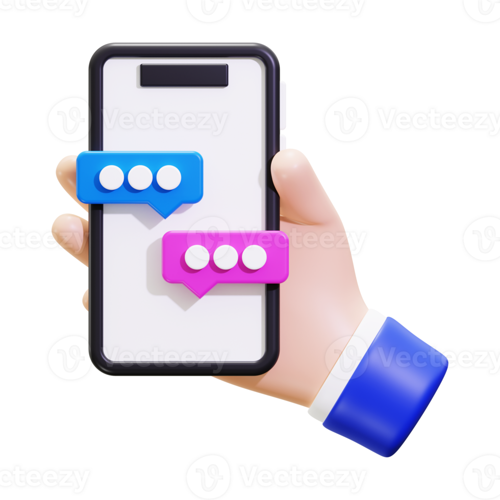 Smartphone Chatting 3D Icon png