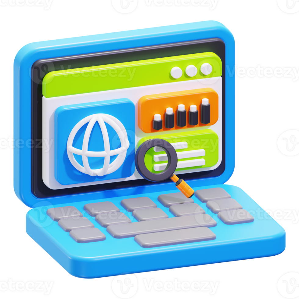 Web analysis 3D Icon png