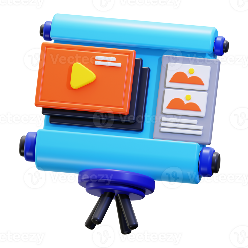 Slide show presentation 3D Icon png