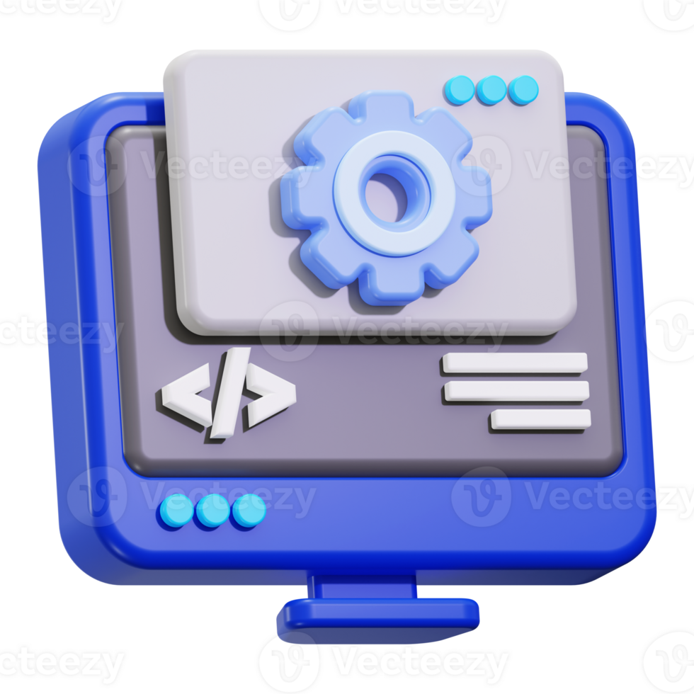 web development 3d icon png