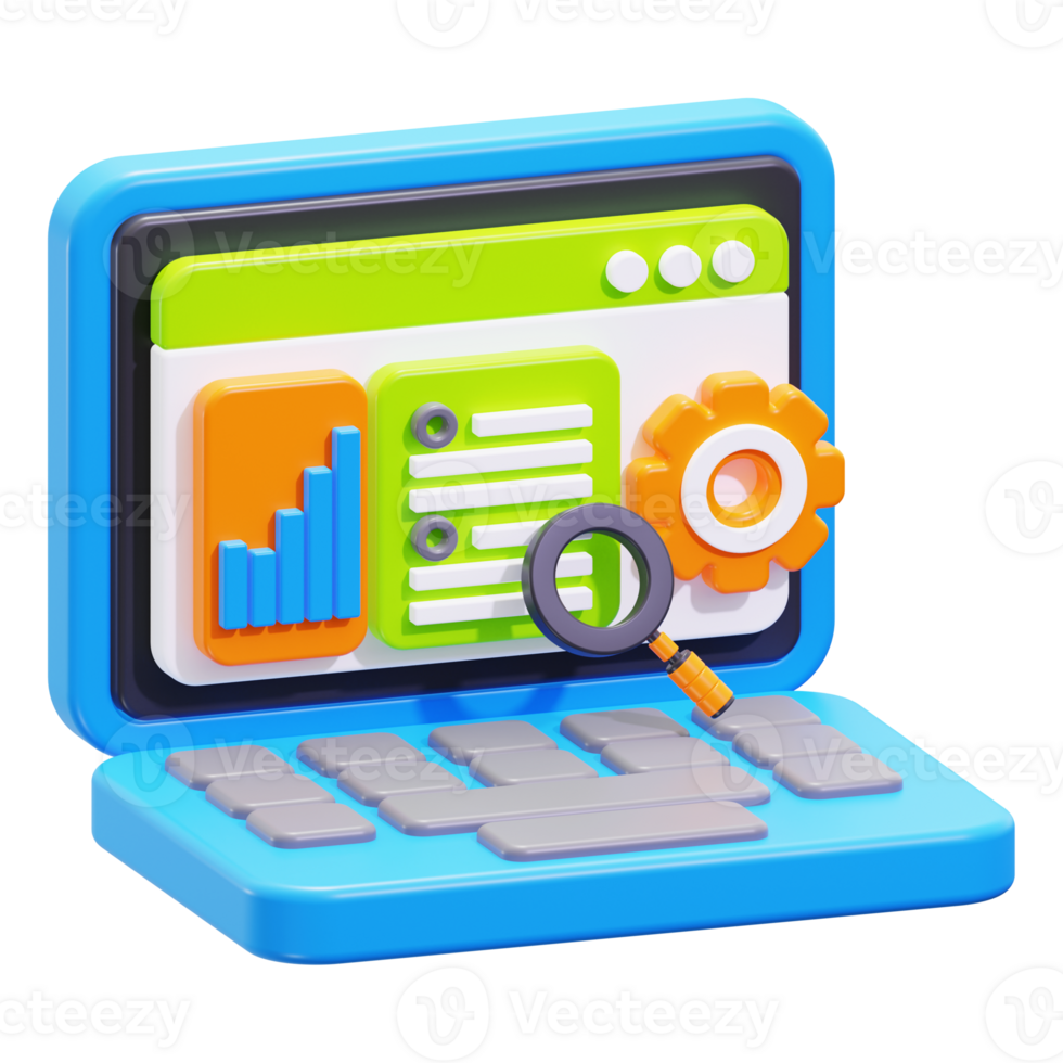Data research 3D Icon png