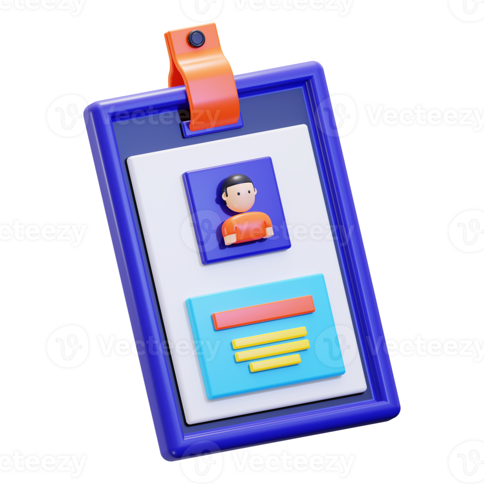 3d Id card icon. Perfect for security, identification, or access control concepts in design projects png