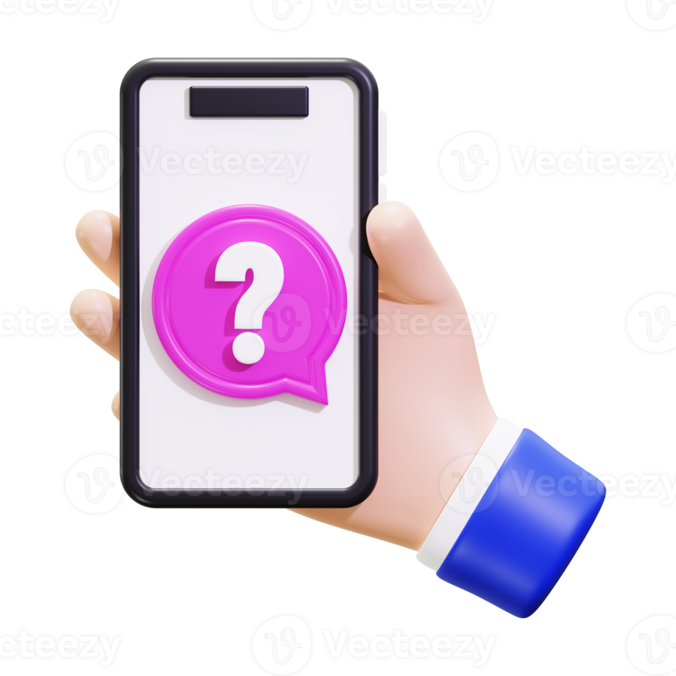 3d Smartphone With Question Mark Icon png