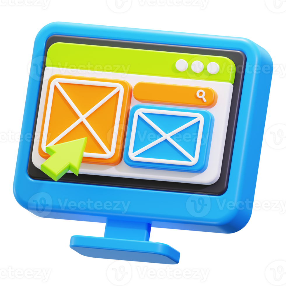 Website layout 3D Icon png