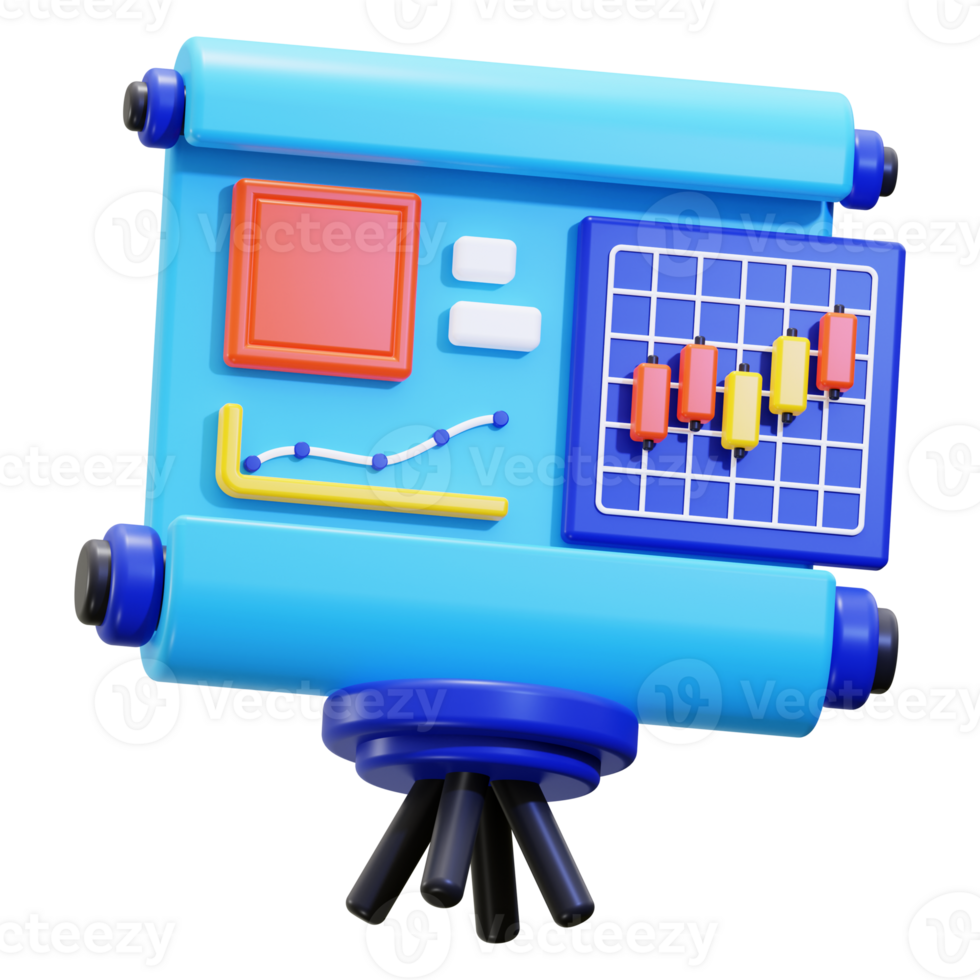 3d Business Presentation icon. ideal for business presentations, reports, academic discussions, educational material png