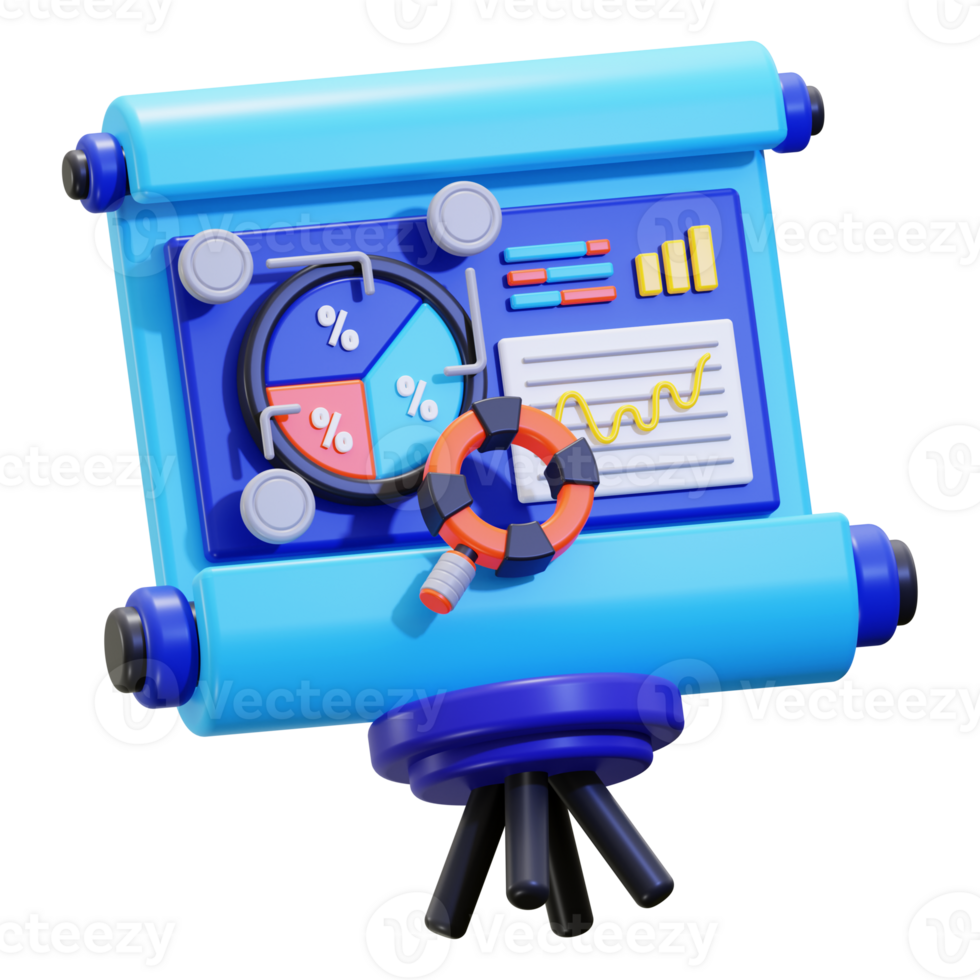 3d Business Analysis Presentation icon. suitable for financial, business, or safety related presentations in various industries png