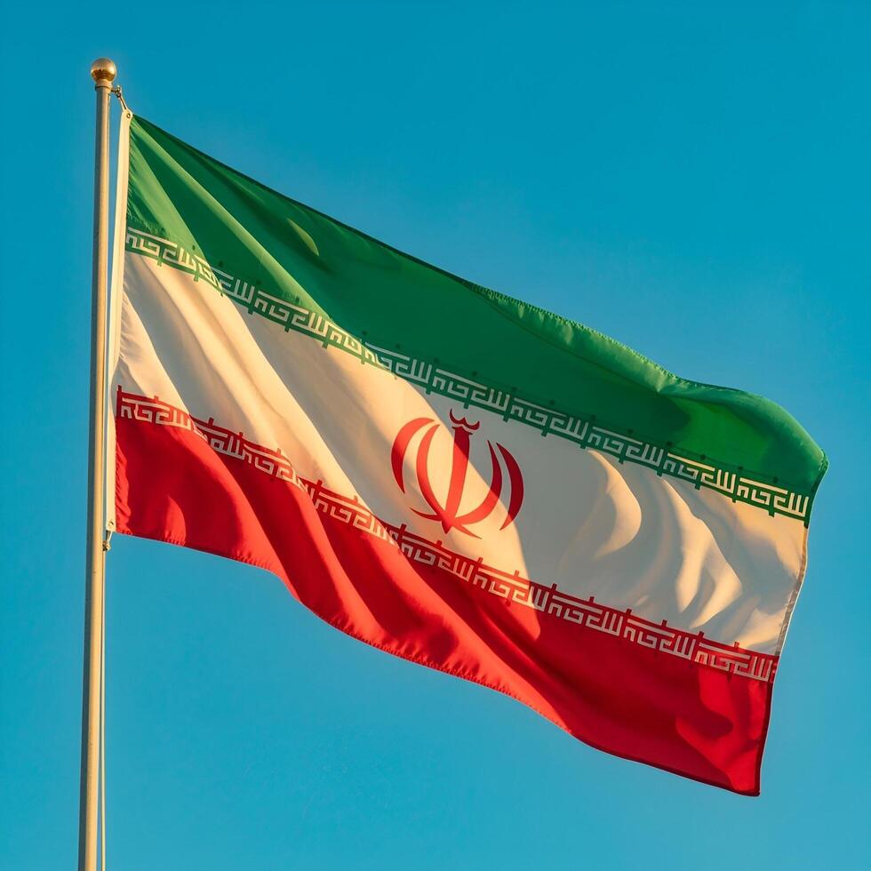 The national flag of IRAN photo