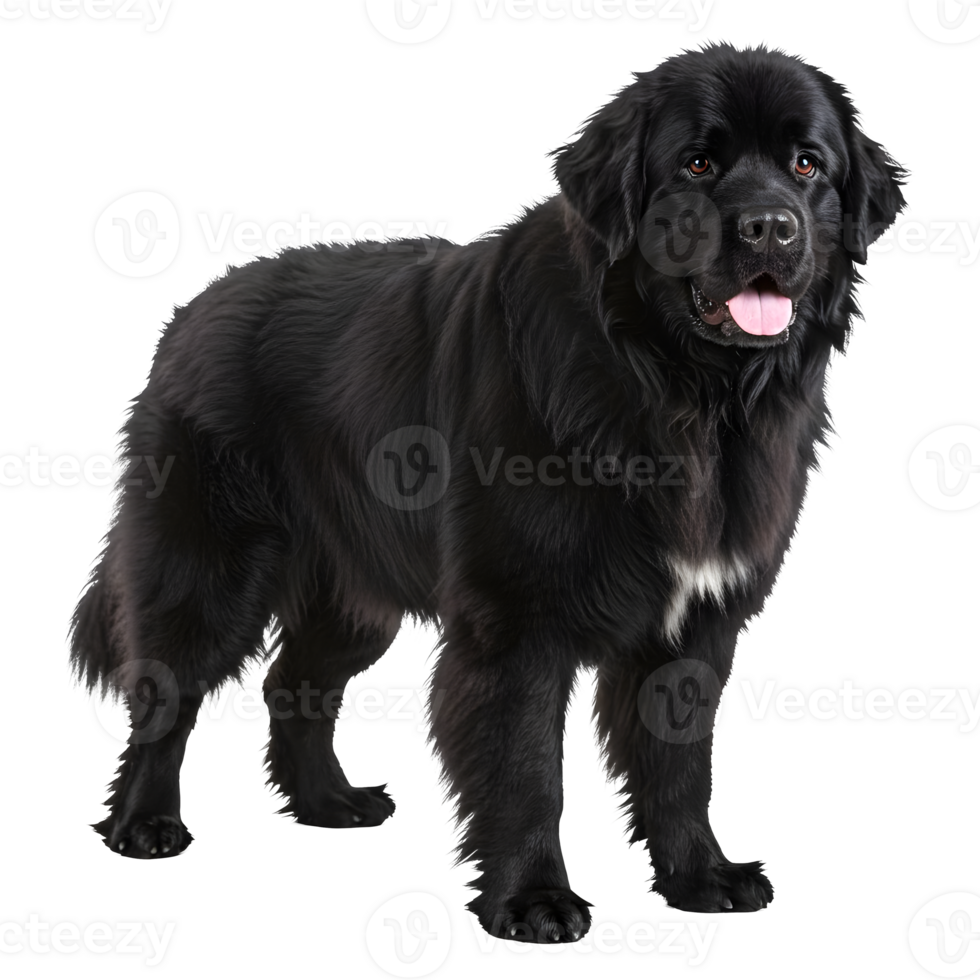 Majestic Newfoundland Dog a Gentle Giant with a Luxurious Black Coat large png