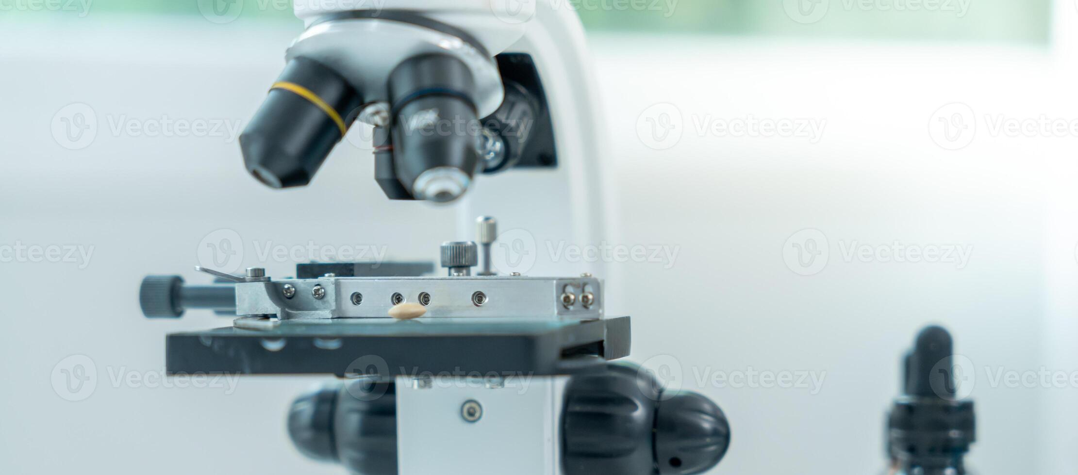 Close-up of a scientific microscope photo