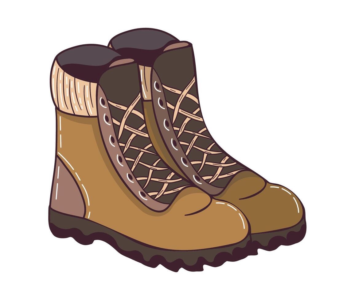 Colorful hiking boots illustration vector