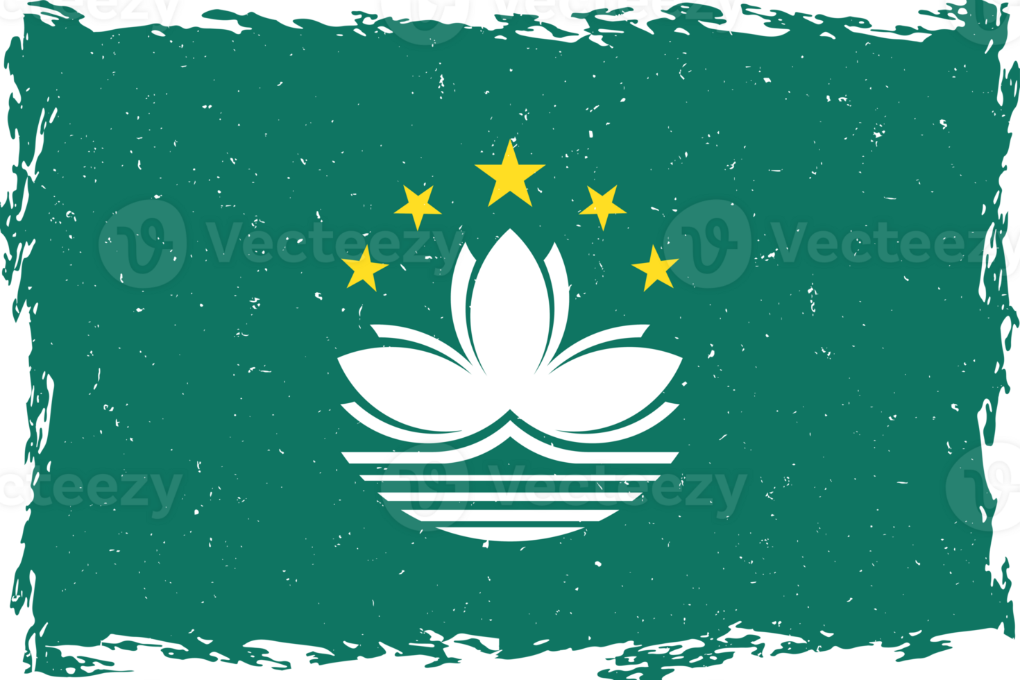 Flag of Macau brush stroke grunge texture png