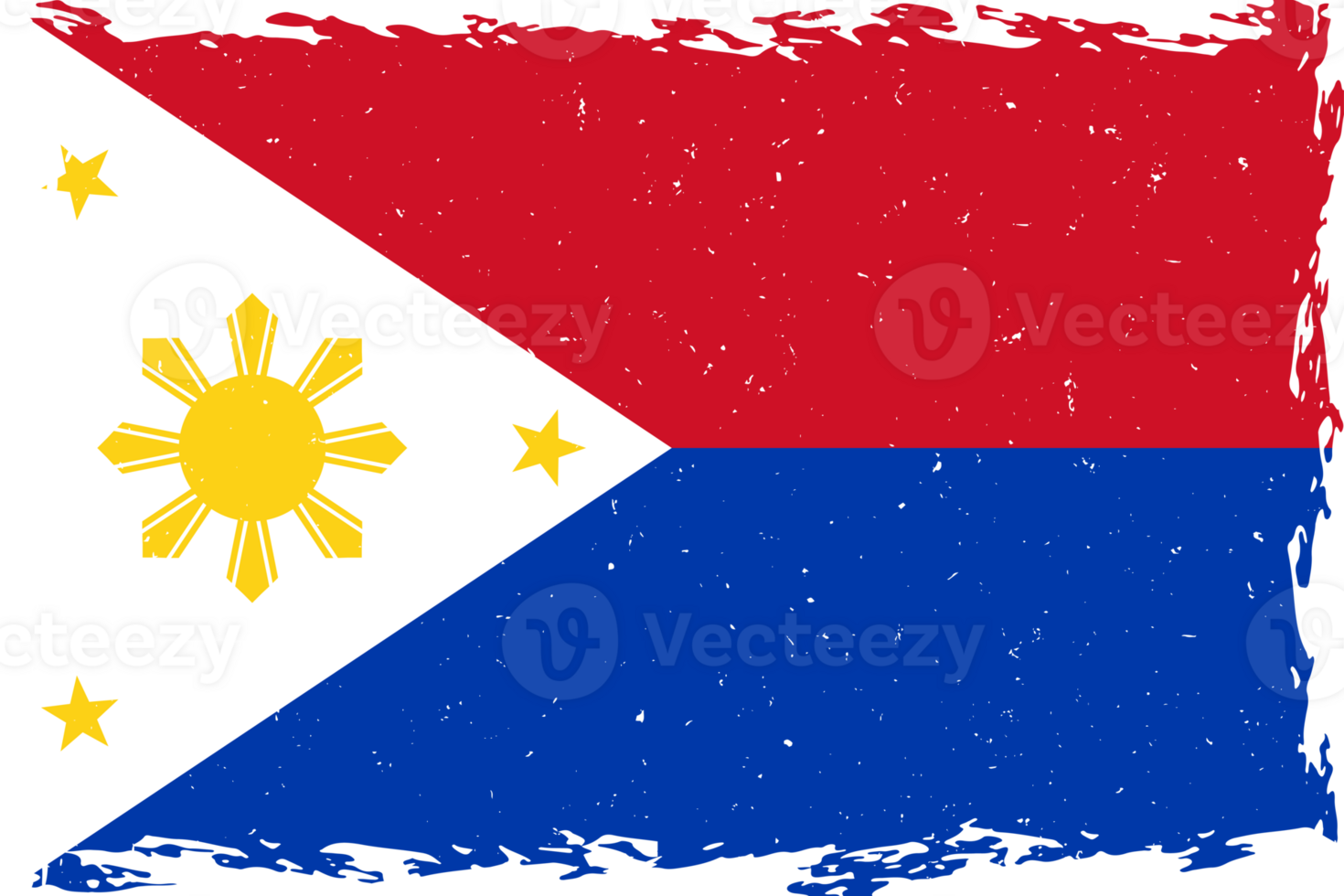 Flag of Philippines brush stroke grunge texture png