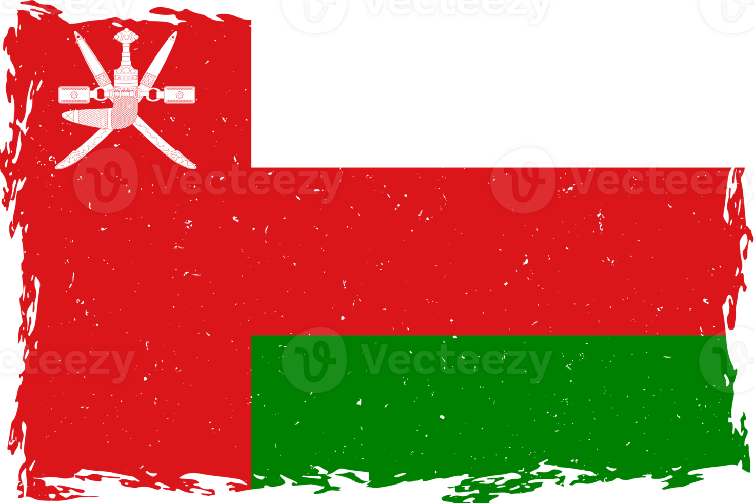 Flag of Oman brush stroke grunge texture png