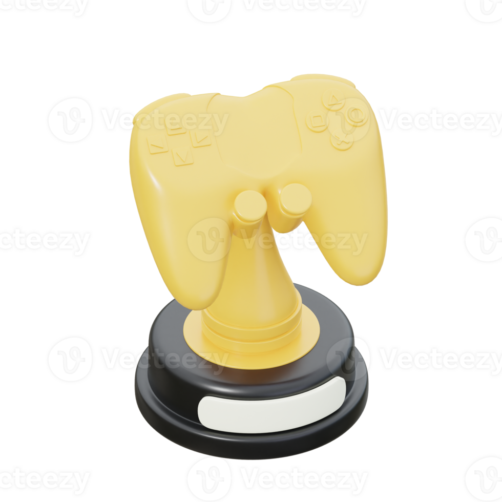 gold and black 3d icon Game Trophy illustration png