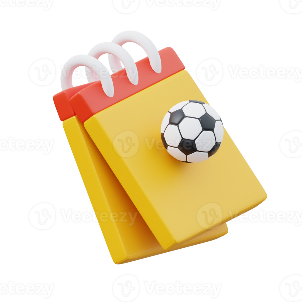 yellow and red schedule 3d icon png