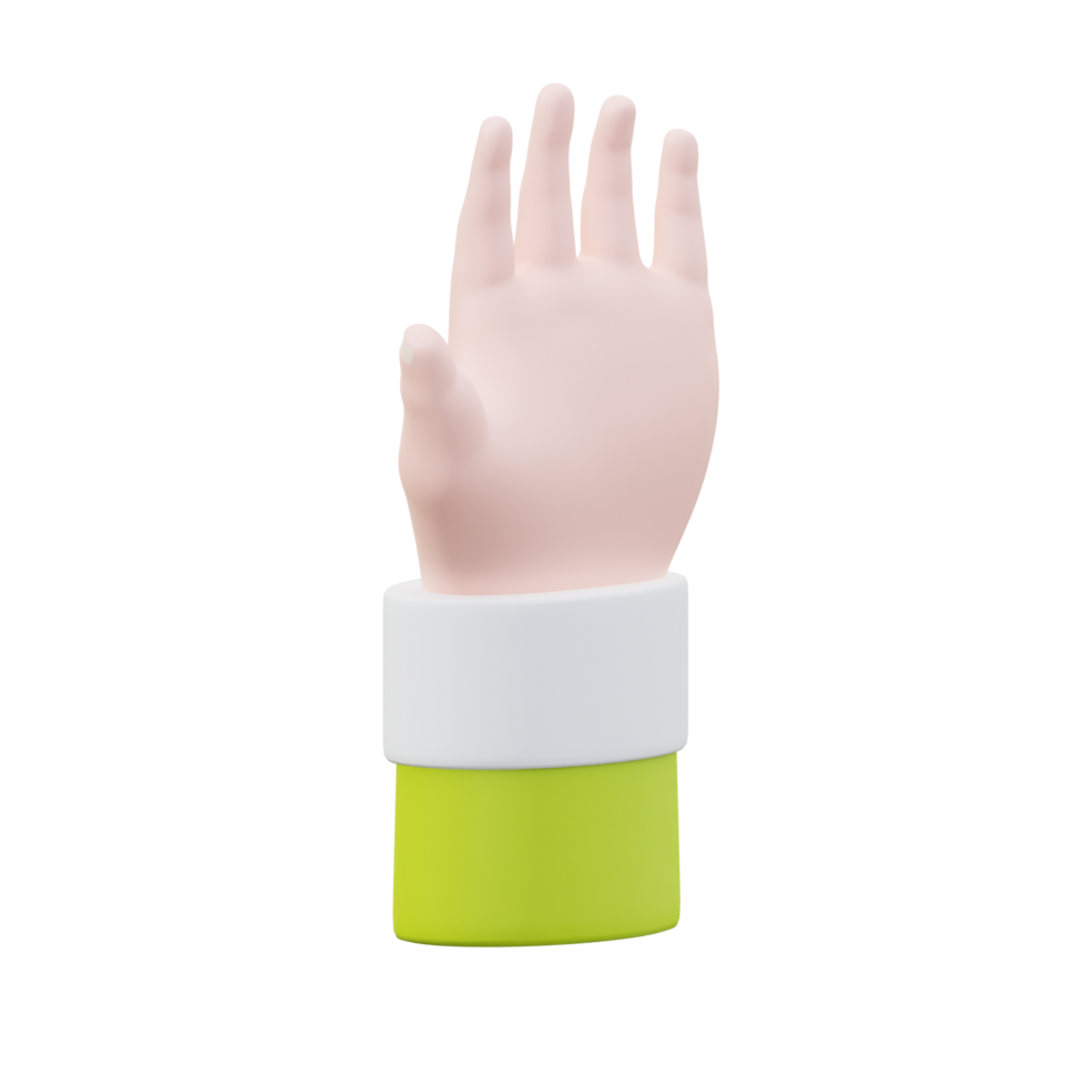 green and white 3d icon Open Hand Illustration png
