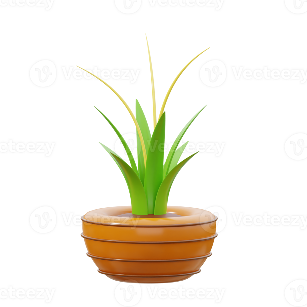 green and yellow Dragon Plants 3d icon png