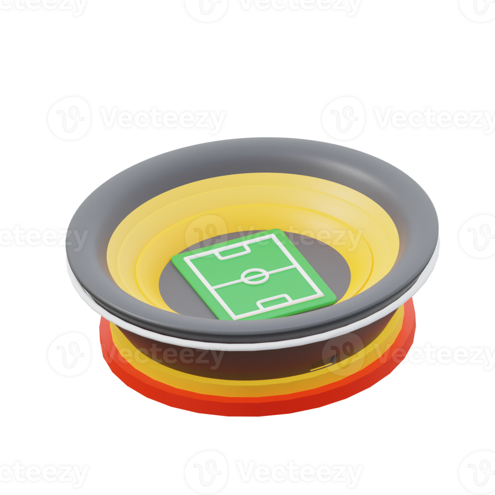 yellow and red stadion 3d icon illustration png
