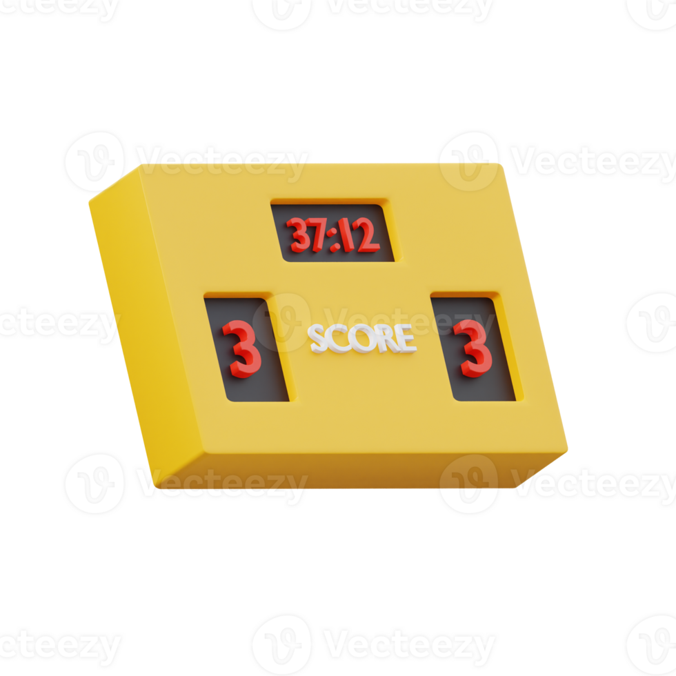 yellow and red scoreboard 3d icon illustration png