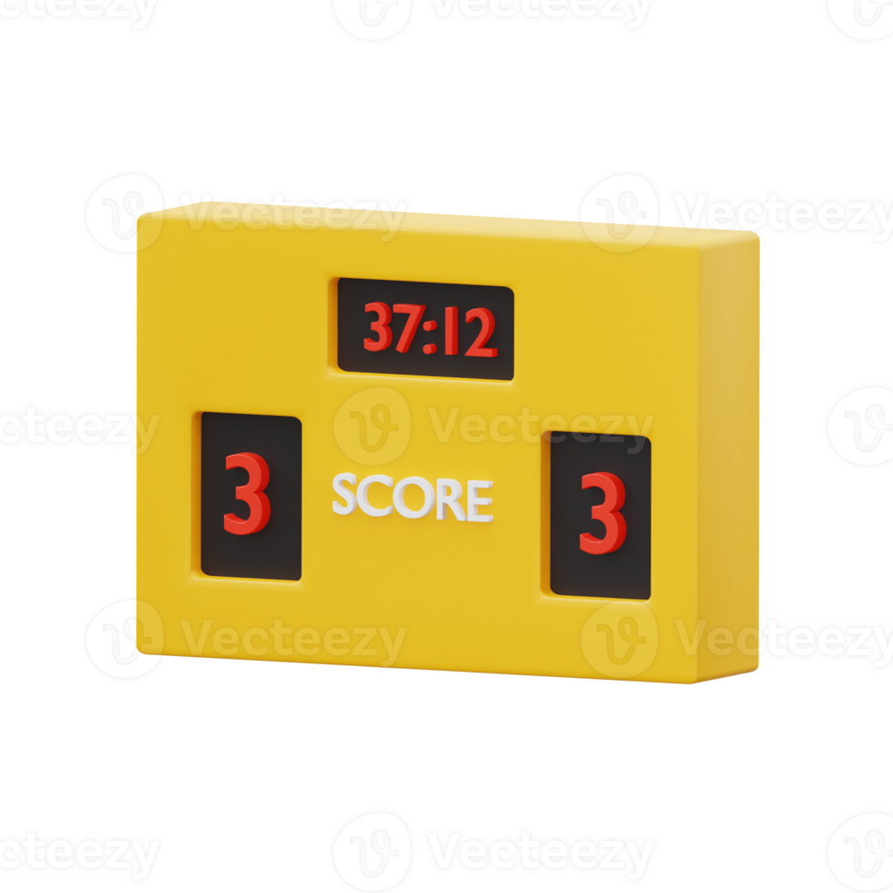 yellow and red scoreboard 3d icon png