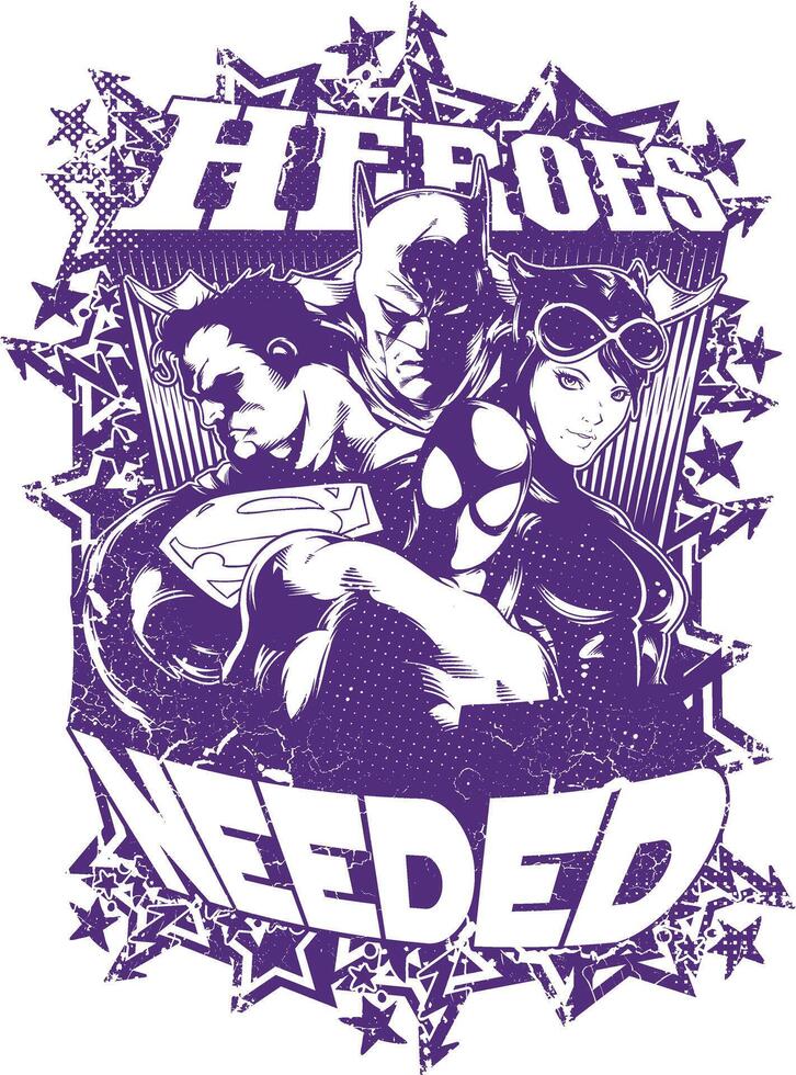 Vintage Heroes Required Classic Tee Artwork Retro Style Illustration vector