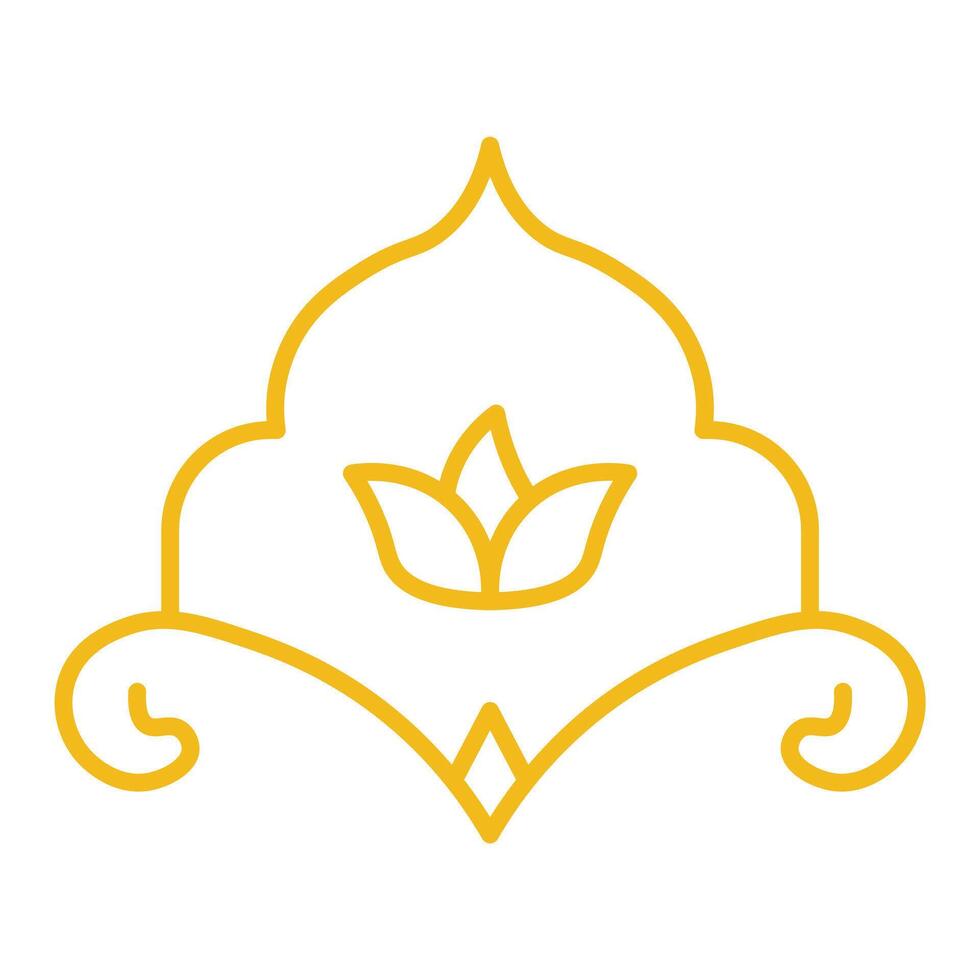 Iline art style Islamic Golden Design Motif vector