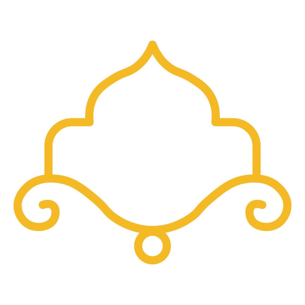 Iline art style Gold Islamic Frame Design vector