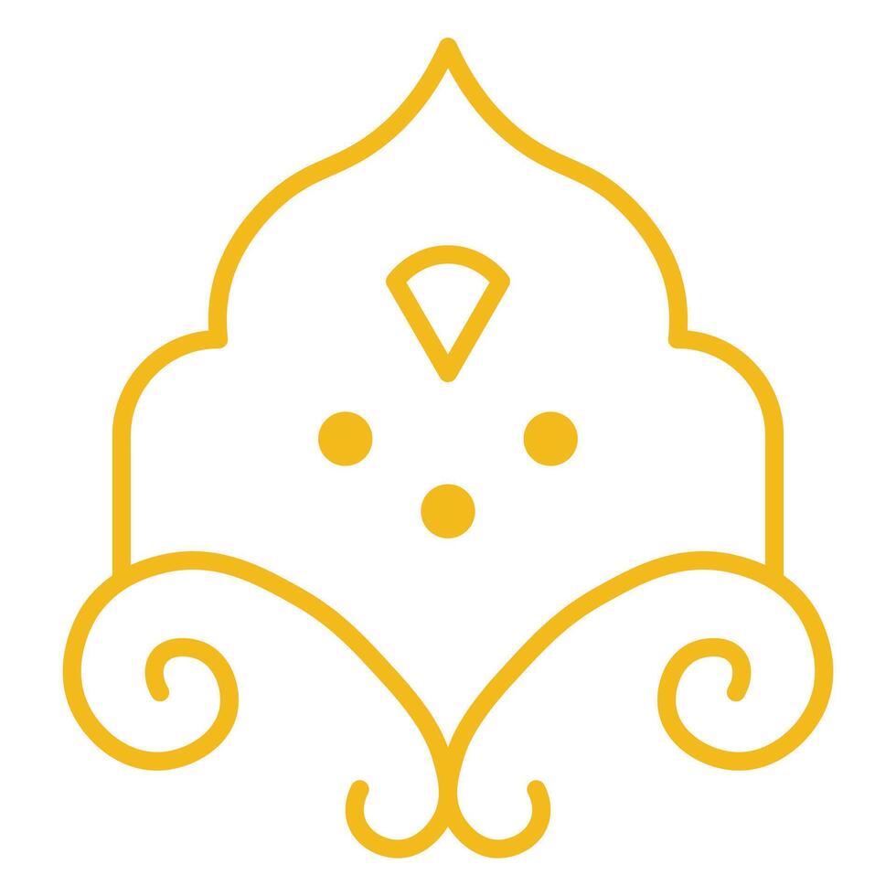 Iline art style Gold Islamic Art Element vector