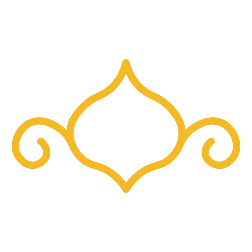 Iline art style Islamic Frame in Gold Style vector