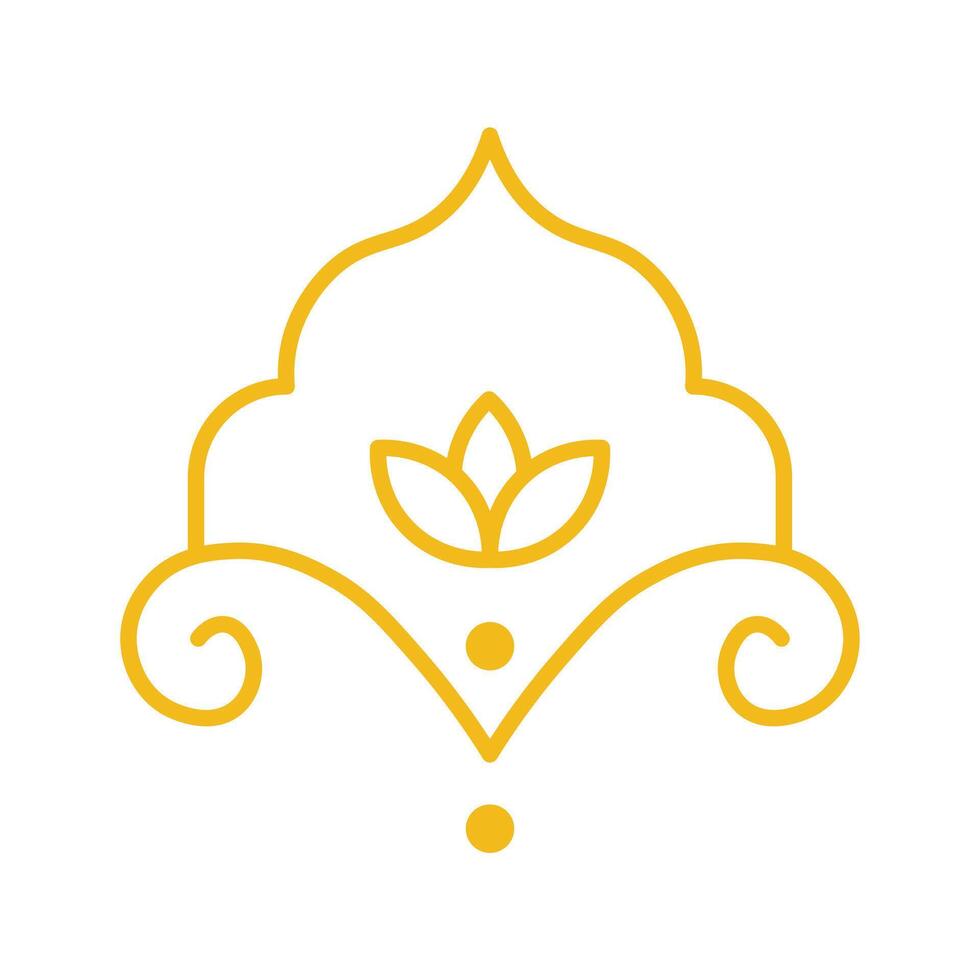 Iline art style Gold Arabesque Islamic Detail vector