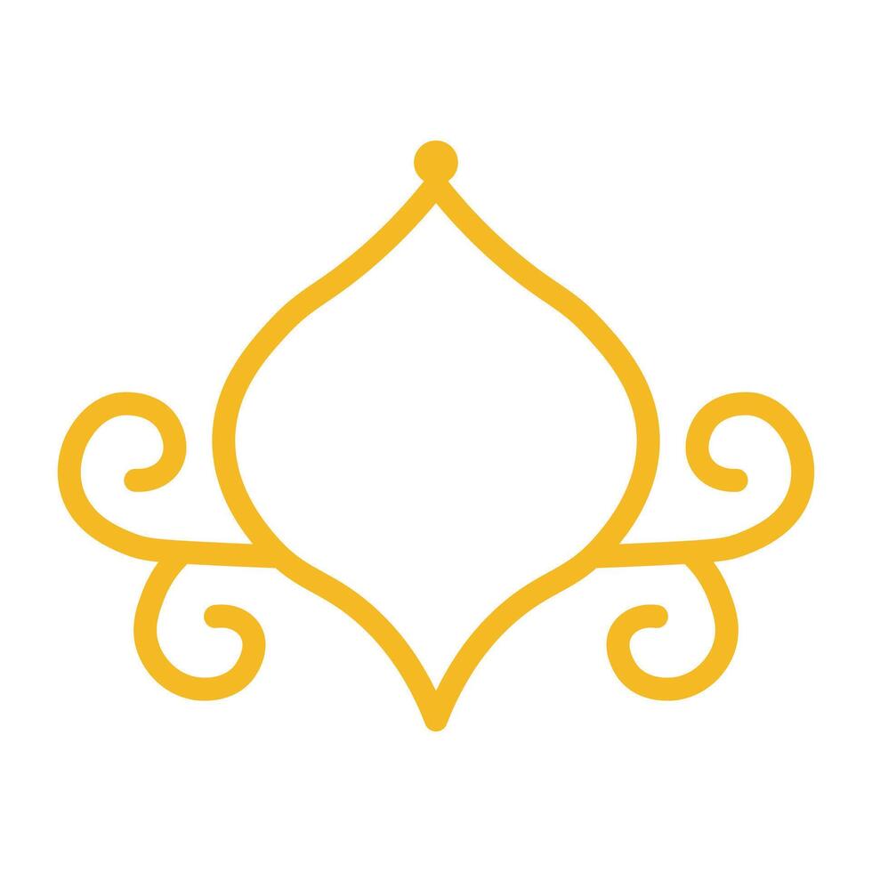 Iline art style Classic Gold Islamic Frame vector