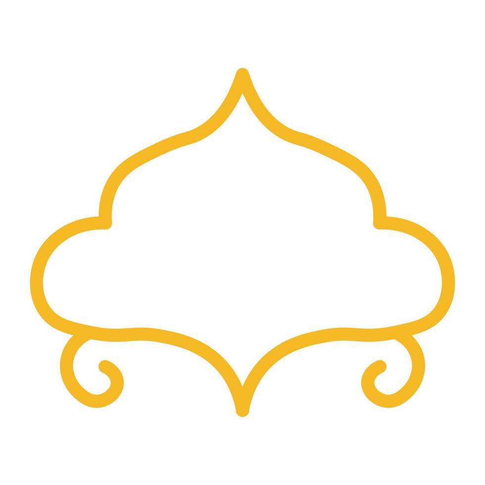 Iline art style Gold Ornamented Islamic Frame vector