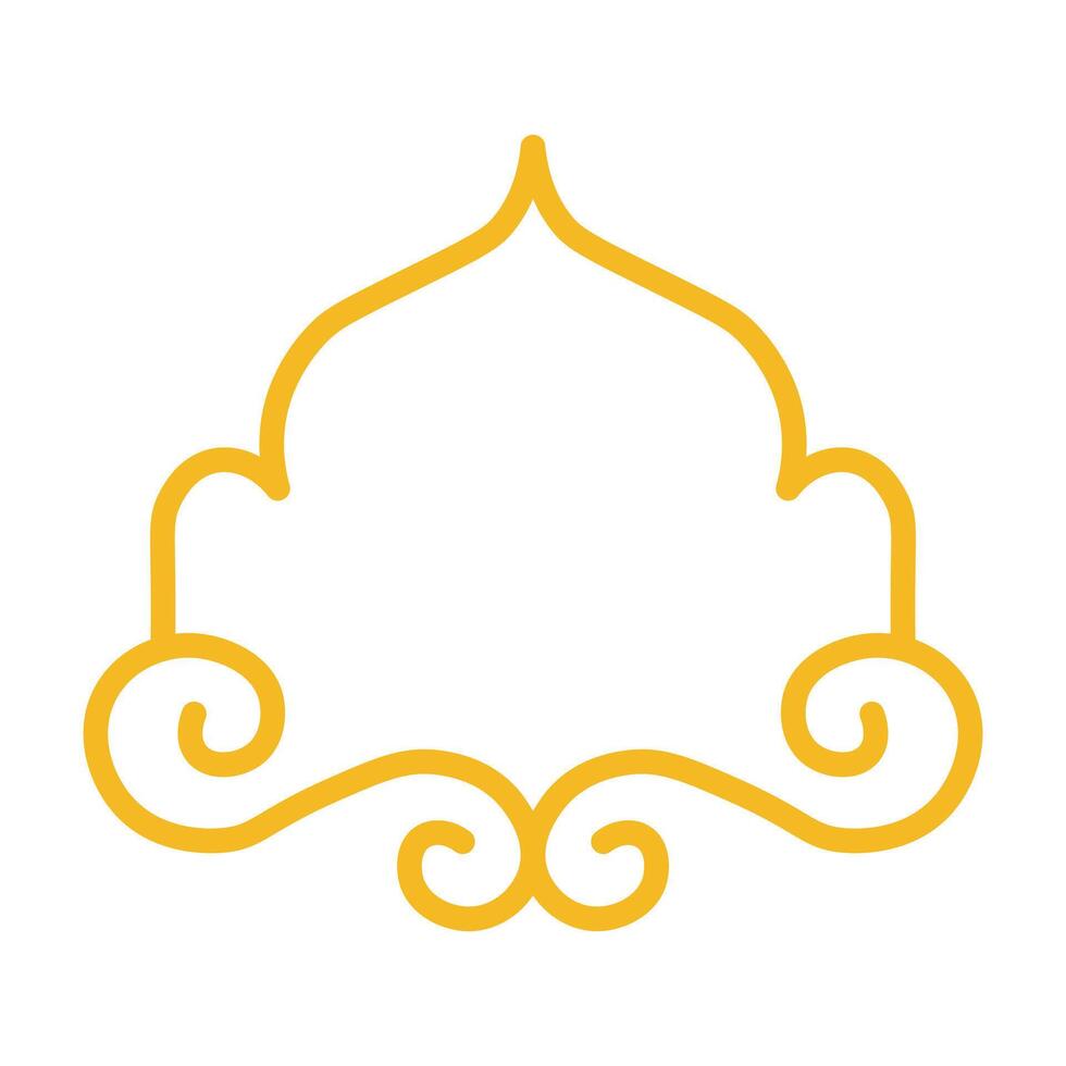 Iline art style islamic Gold Ornamental Frame Element vector