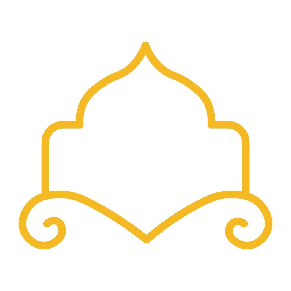 Iline art style Golden Islamic Border Design vector