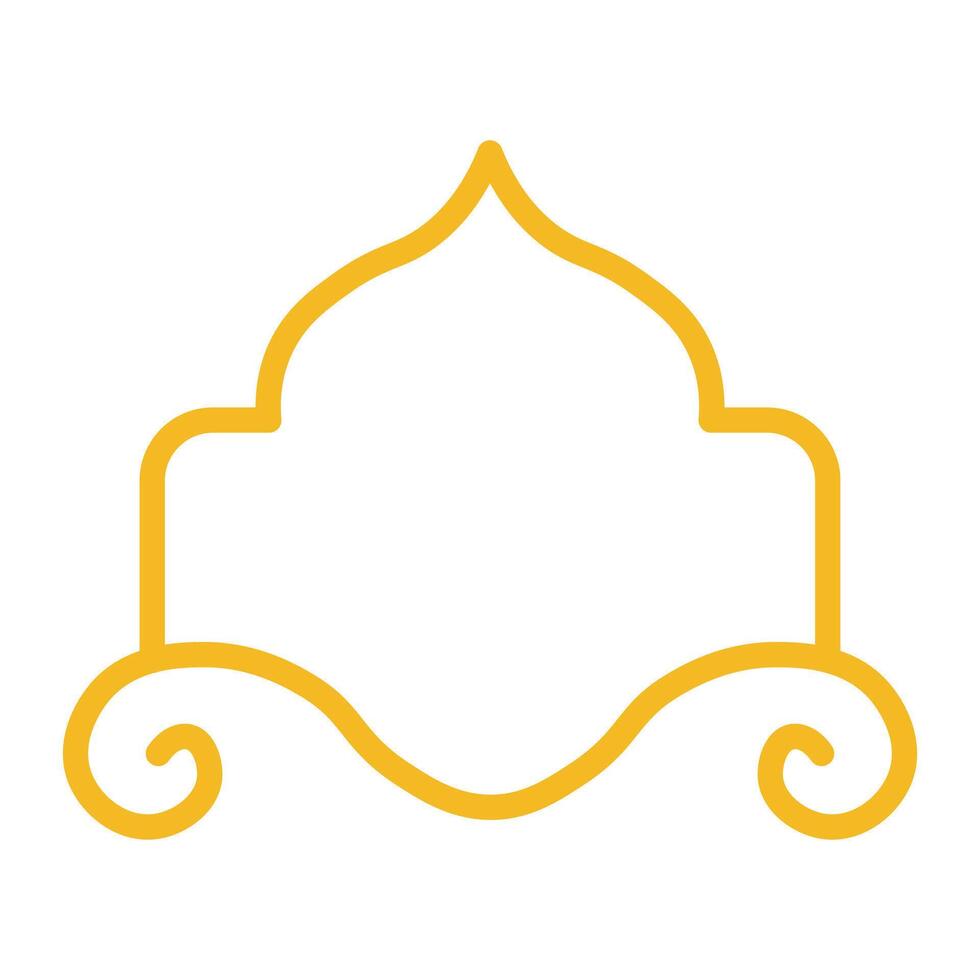 Iline art style Gold Accent Islamic Frame vector