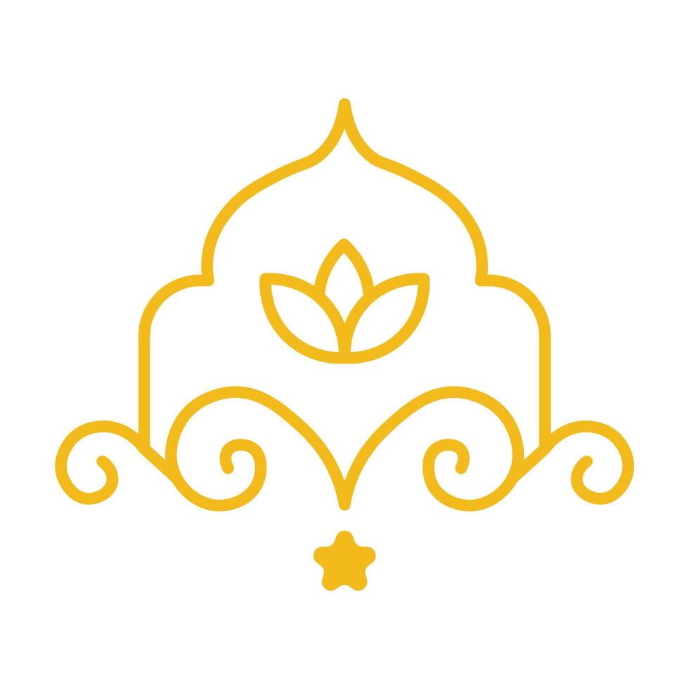 Iline art style Islamic Gold Artistic Element vector