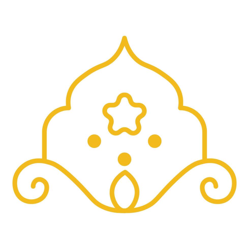 Iline art style Decorative Golden Islamic Accent vector