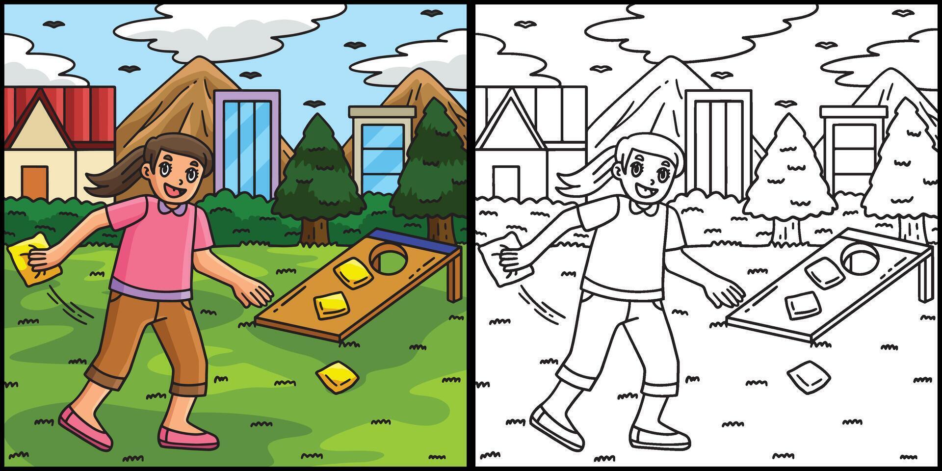 Child playing an outdoor game vector