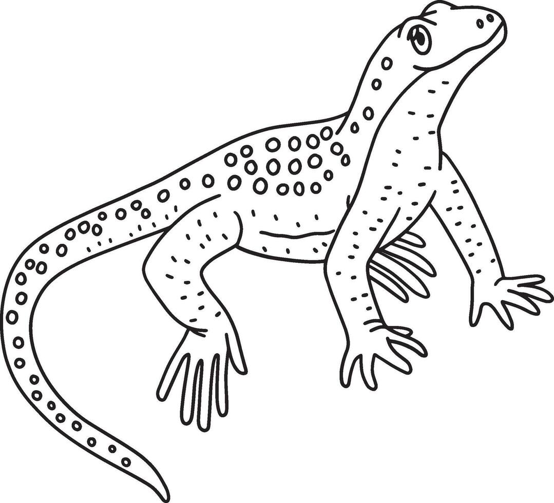 Mojave Fringe-Toed Lizard Isolated Coloring Page vector