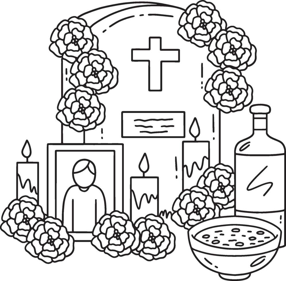 Dia de los Muertos Tombstone Offering Isolated vector