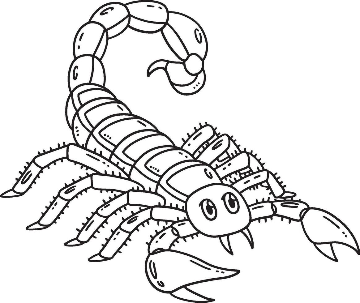 Desert Hairy Scorpion Isolated Coloring Page vector