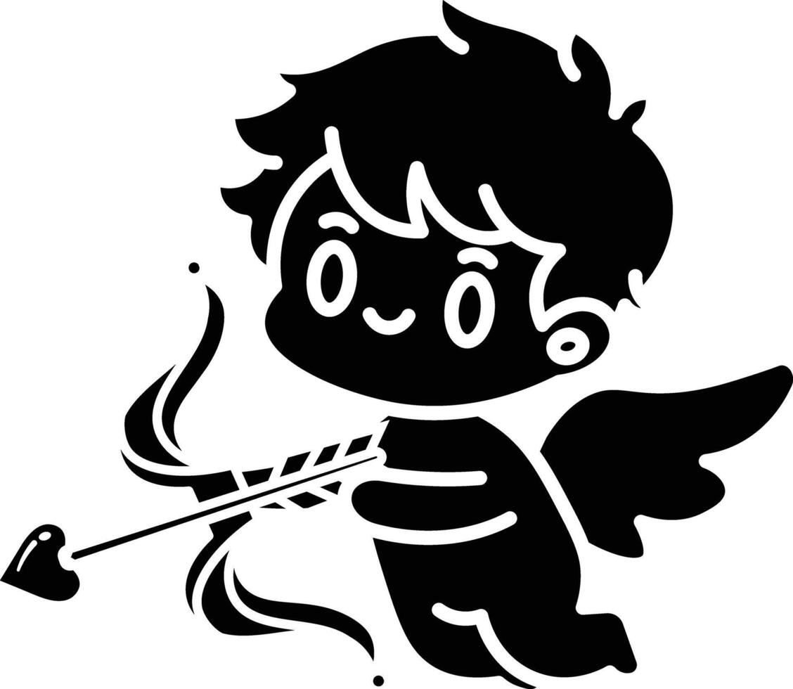 Adorable Cupid Illustration, A Charming Valentine's Day Design icon solid style vector