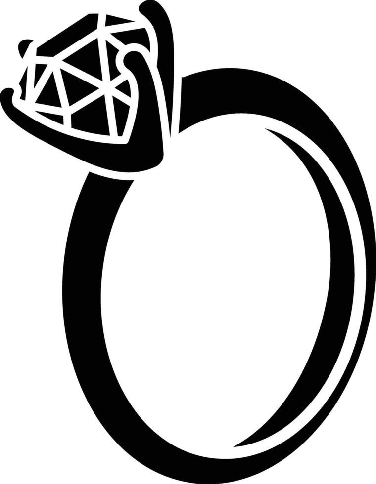 Elegant Diamond Ring Design, A Symbol of Love and Commitment icon solid style vector