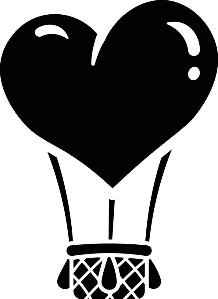 Heart-Shaped Hot Air Balloon, A Romantic Flight of Fancy Icon solid style vector