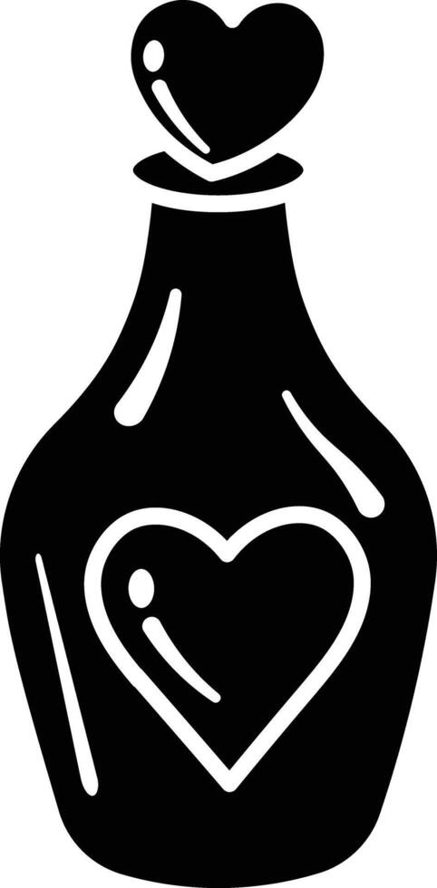 Bottle of Love, A Heartfelt Illustration icon solid style vector